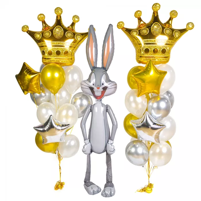 Композиция шаров с зайцем Банни