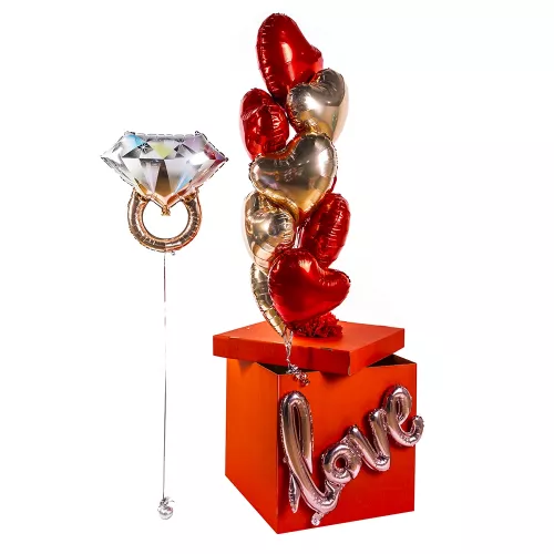 Коробка-сюрприз с шарами Неожиданное предложение Коробка-сюрприз с шарами Неожиданное предложение