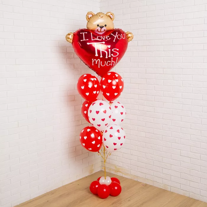 Фонтан мишка с сердцем