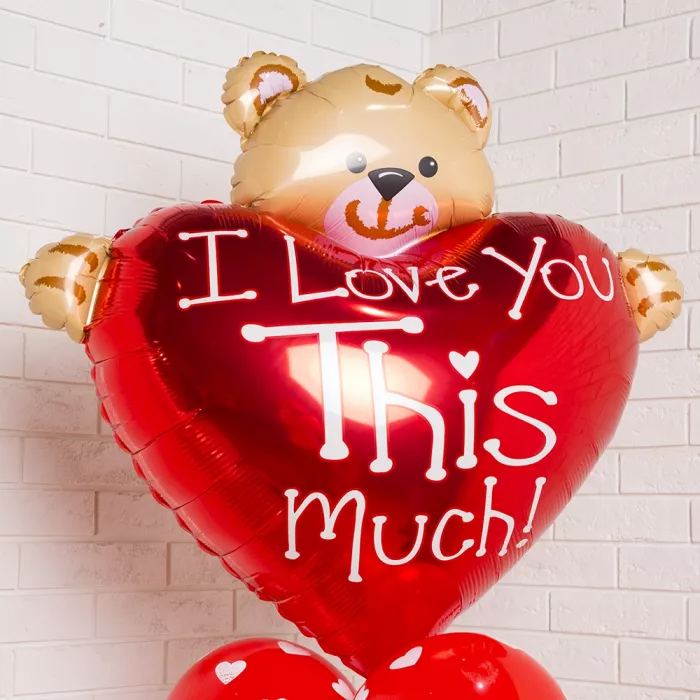 Фонтан мишка с сердцем