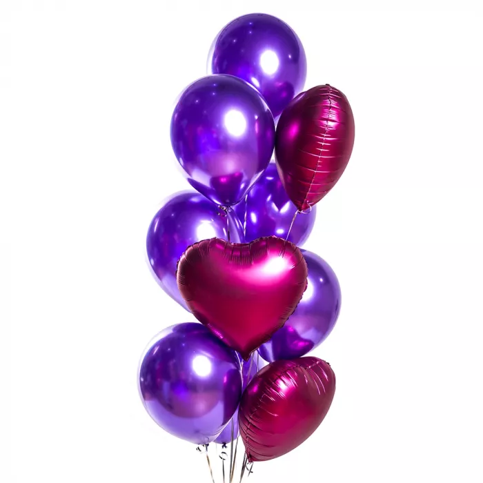 Фонтан шаров с сердцами Бургундия