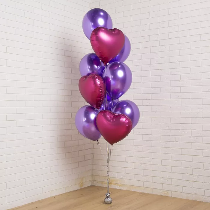 Фонтан шаров с сердцами Бургундия