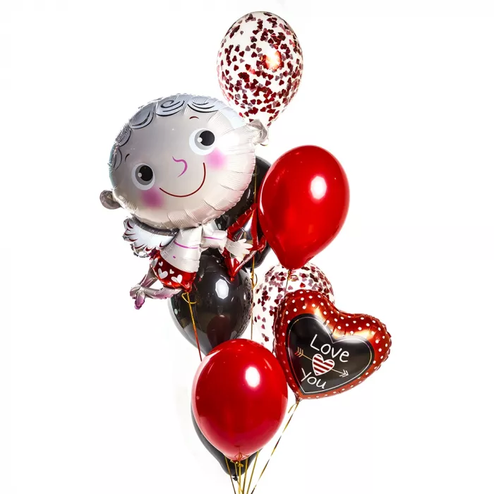 Фонтан шаров с купидоном