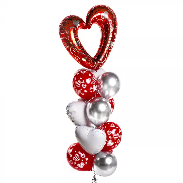 Фонтан шаров с фигурным сердцем