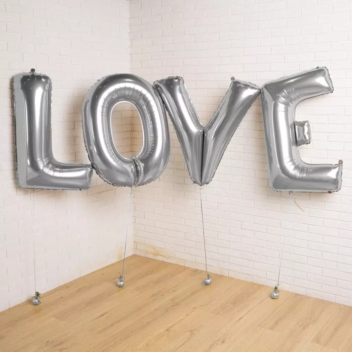 Фольгированный шар LOVE металик