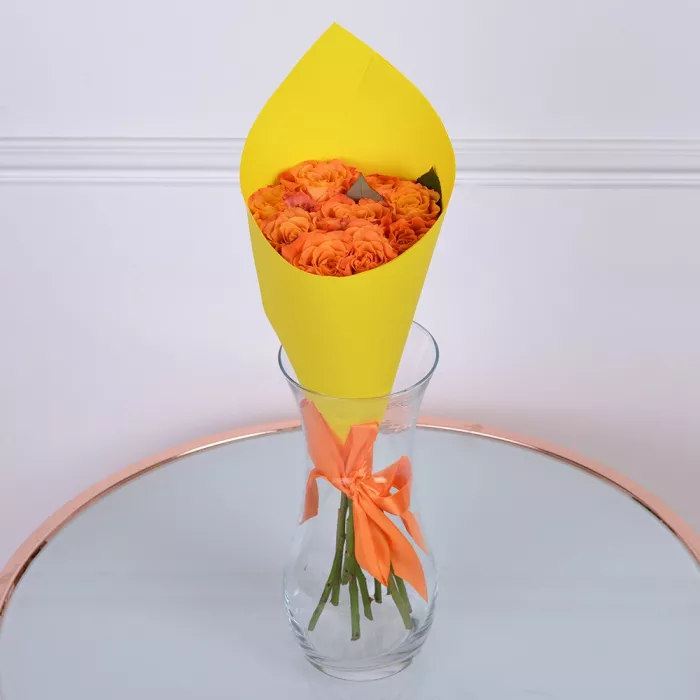 Букет из 9 оранжевых роз