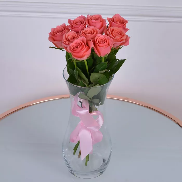 Букет из 9 коралловых роз