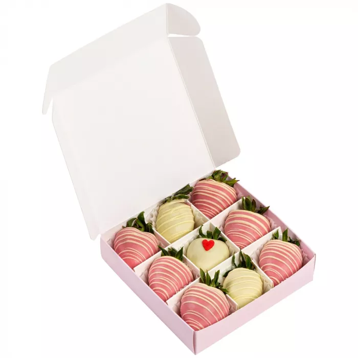 Набор из 9 клубник в шоколаде "Сердце"