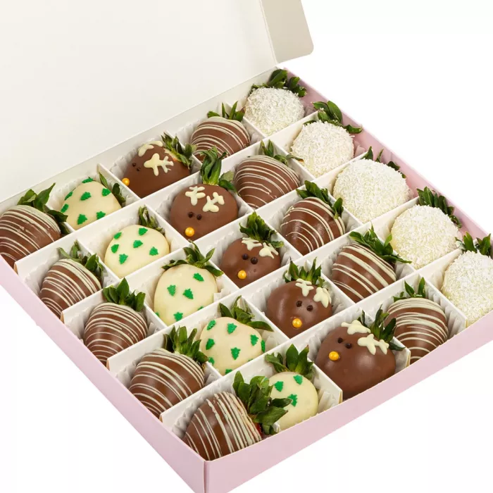 Набор из 25 клубник в шоколаде "Рождественское чудо"