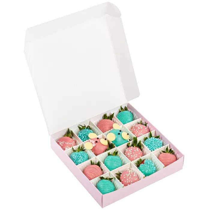 Набор из 16 клубник в шоколаде "Мишки Гамми"