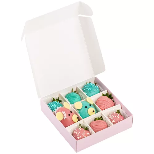 Набор из 9 клубник в шоколаде "Мишки Гамми"