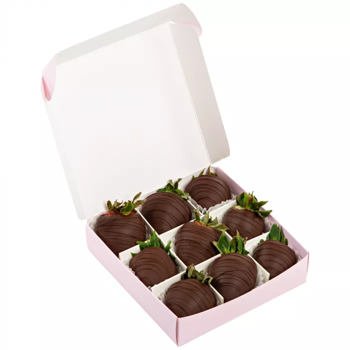 Набор из 9 клубник в шоколаде "Шоколадный рай"
