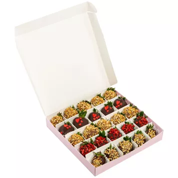 Набор из 25 клубник в шоколаде "Ореховый бум"