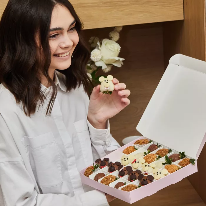 Набор из 25 клубник в шоколаде "Медвежий бал"