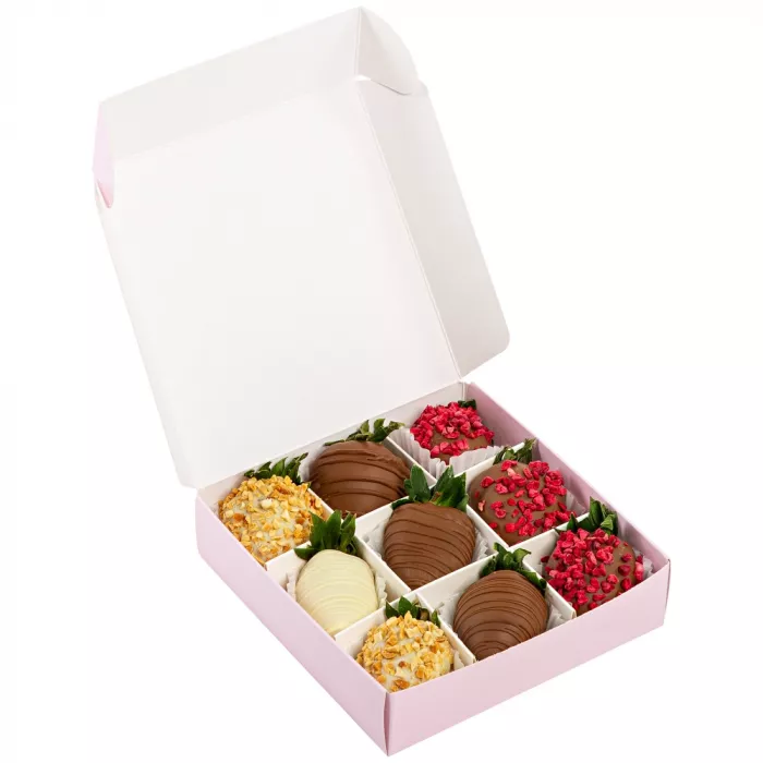 Набор из 9 клубник в шоколаде "Талисман" Набор из 9 клубник в шоколаде "Талисман"