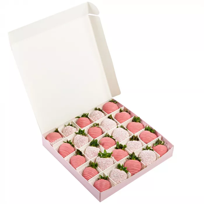 Набор из 25 клубник в шоколаде "Розовый дуэт"