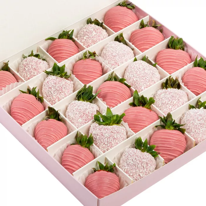 Набор из 25 клубник в шоколаде "Розовый дуэт"