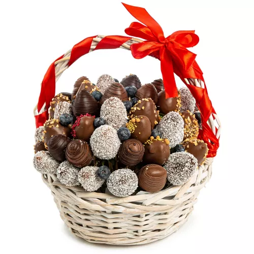 Корзина с клубникой «Шоколадный восторг»