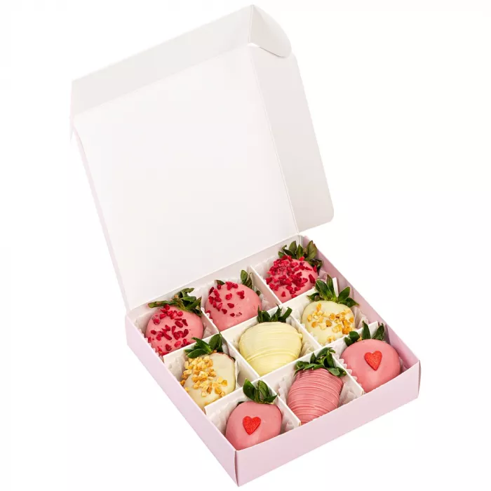 Набор из 9 клубник в шоколаде на 14 февраля Набор из 9 клубник в шоколаде на 14 февраля