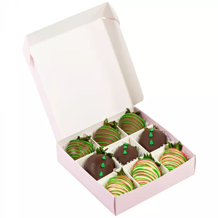 Новогодний набор из 9 клубник в шоколаде