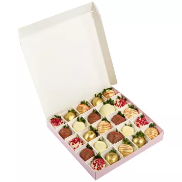 Набор из 25 клубник в шоколаде "GOLD"