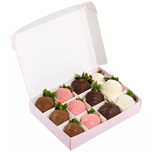 Набор из 12 клубник в шоколаде "Пять хитов"