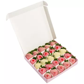 Набор из 25 клубник в шоколаде "Сердце"