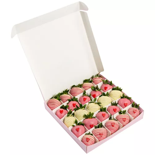 Набор из 25 клубник в шоколаде "Сердце"