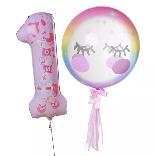 Прозрачный Воздушный шар с рисунком глаза и цифра