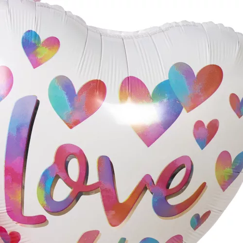 Воздушный шар с буквами сердце с надписью Love you