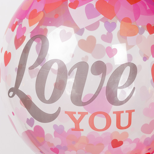 Воздушный шар с буквами круглый с надписью I Love You