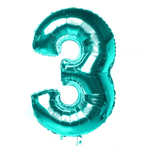Шар "Цифра 3" Бирюза