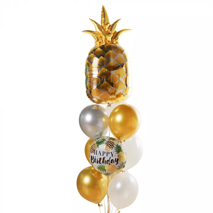Фонтан шаров с золотым ананасом