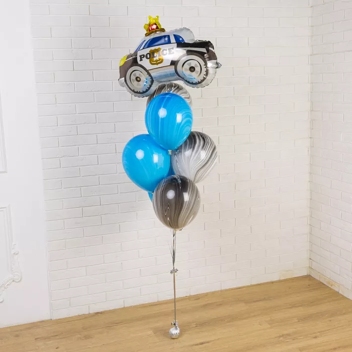 Композиция шаров с полицейской машиной и цифрой