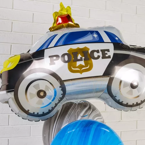 Композиция шаров с полицейской машиной и цифрой
