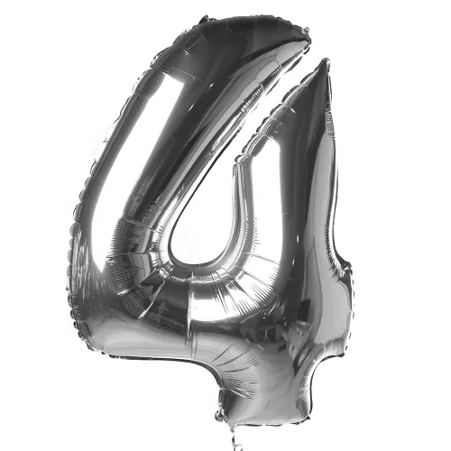 Шар "Цифра 4" Серебро