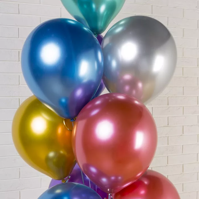 Фонтан из шаров хром ассорти