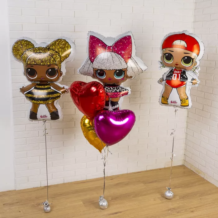 Композиция шаров с куклами ЛОЛ