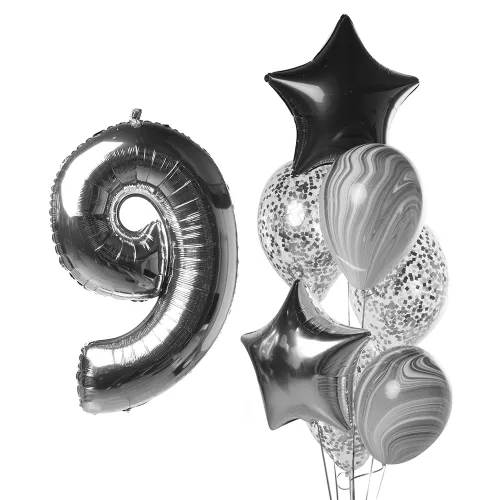 Фонтан с шарами агатами и цифрой