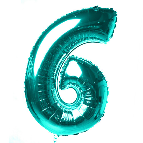 Шар "Цифра 6" Бирюза