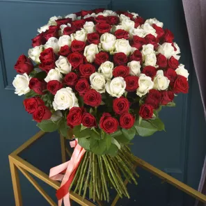 Букет микс из 101 розы premium 60 см
