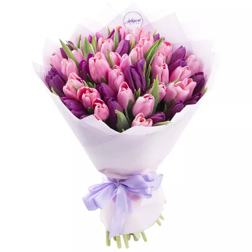 Букеты тюльпанов разных цветов купить в Москве с доставкой от Magic Flower