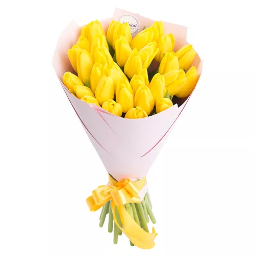 31 желтый пионовидный тюльпан