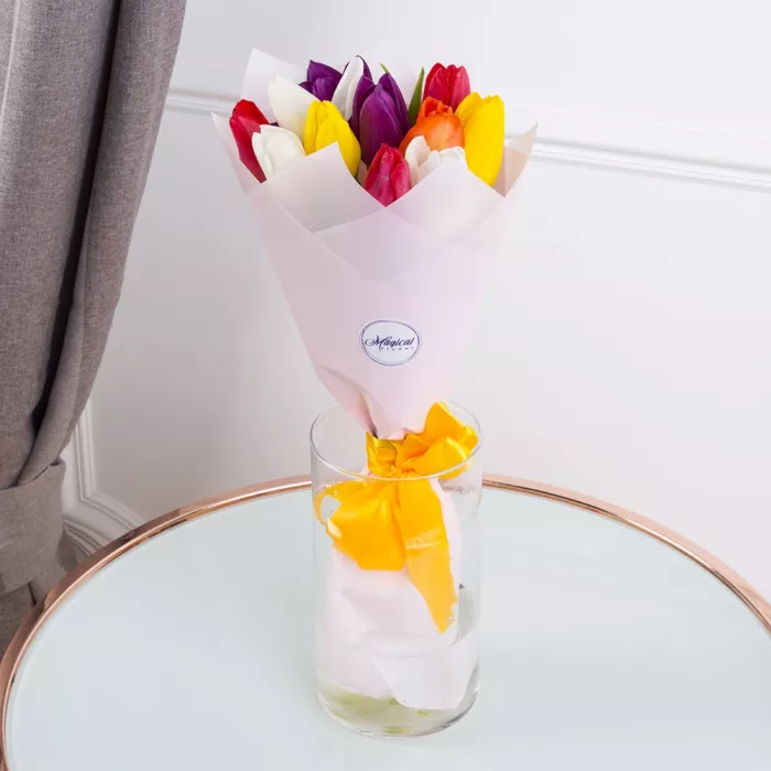 11 разноцветных тюльпанов 11 разноцветных тюльпанов