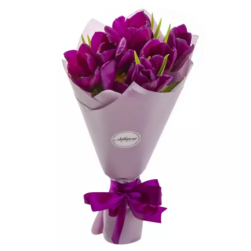 7 сиреневых тюльпанов