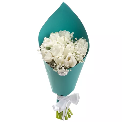 Белые тюльпаны 11 шт.