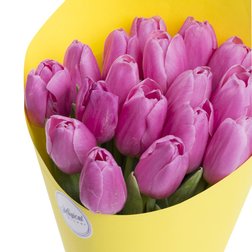 19 фиолетовых тюльпанов
