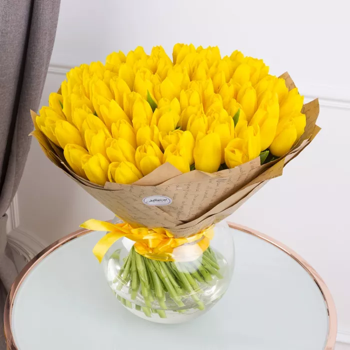 101 желтый тюльпан