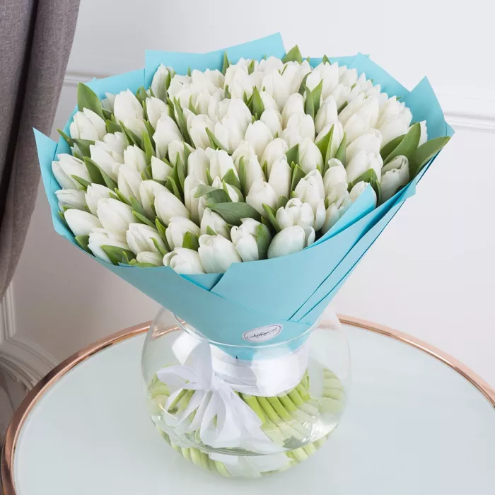 101 белый тюльпан