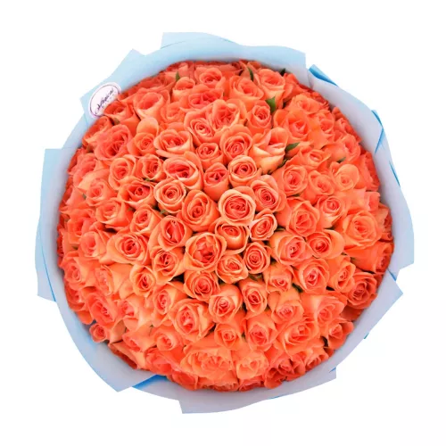 Монобукет из 101 оранжевой розы